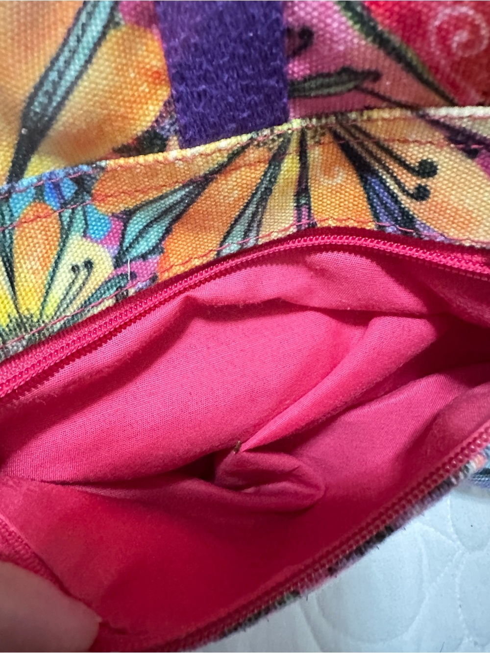 Laurel Burch Multicolor Floral Crossbody Bag - Pink, Red, Blue, Yellow, Purple - Picture 5 of 7